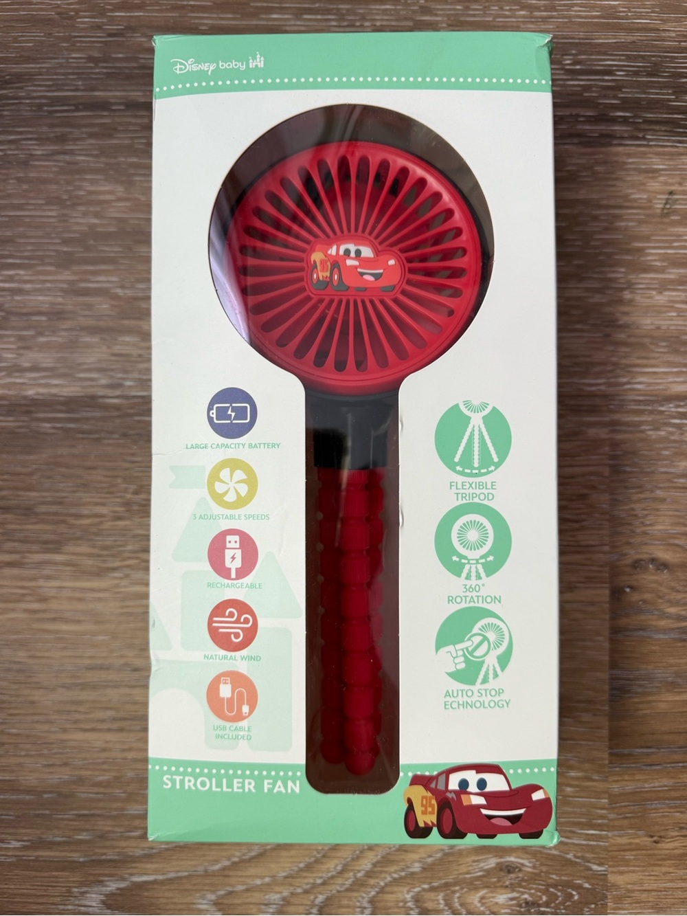 Disney Red Stroller Fan with Lightning McQueen